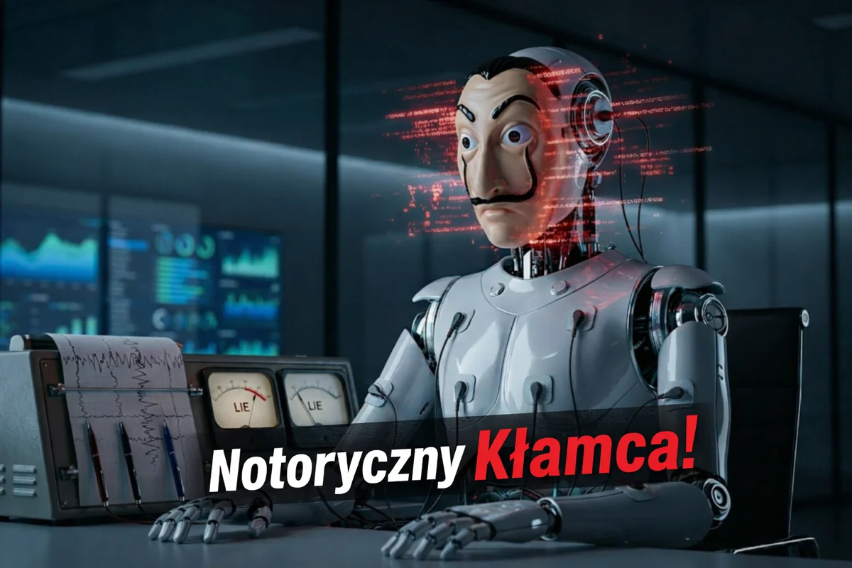 Ilustracja problemu halucynacji AI - kłamać czy nie kłamać w kontekście biznesowym
